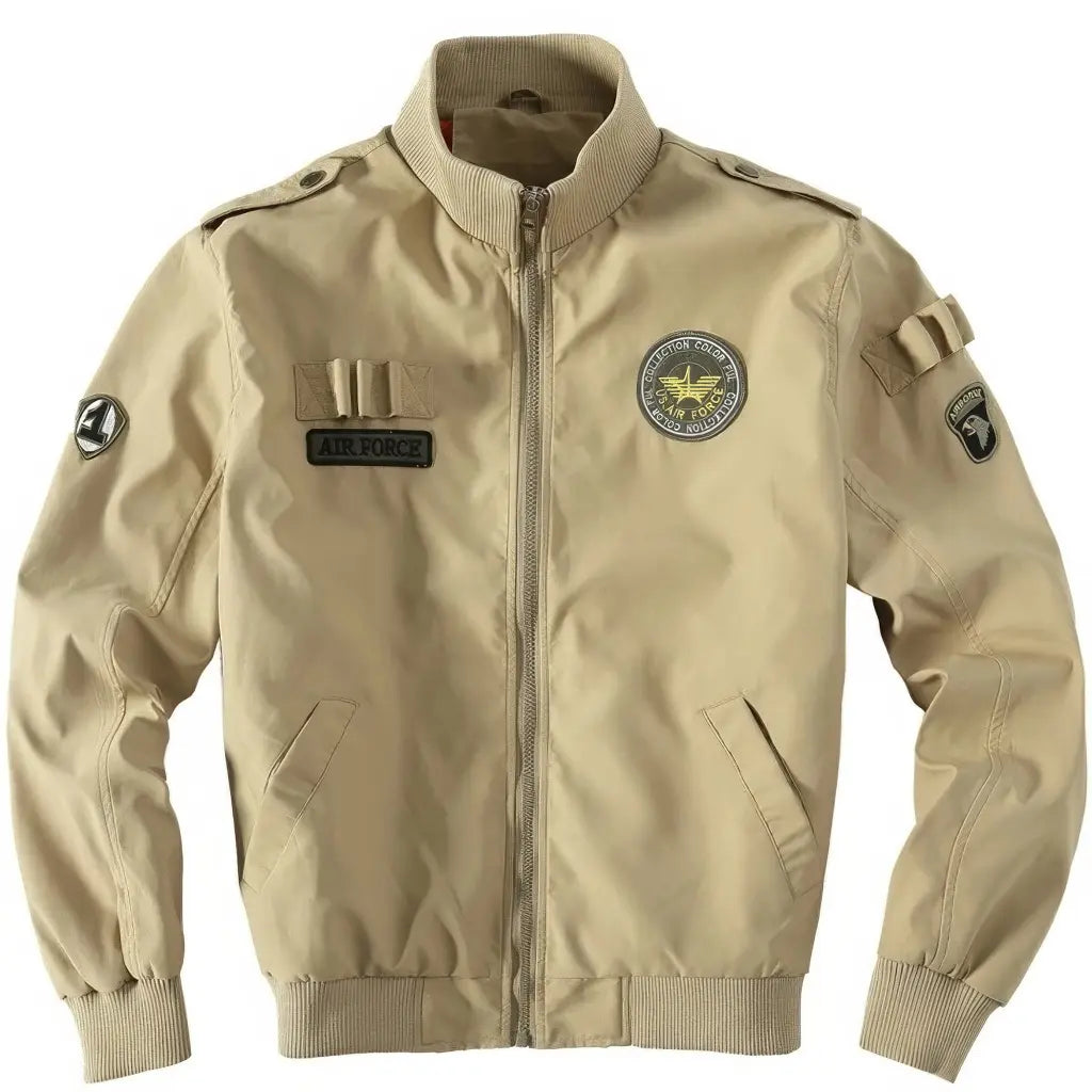 Veste Militaire avec Écusson Homme Beige