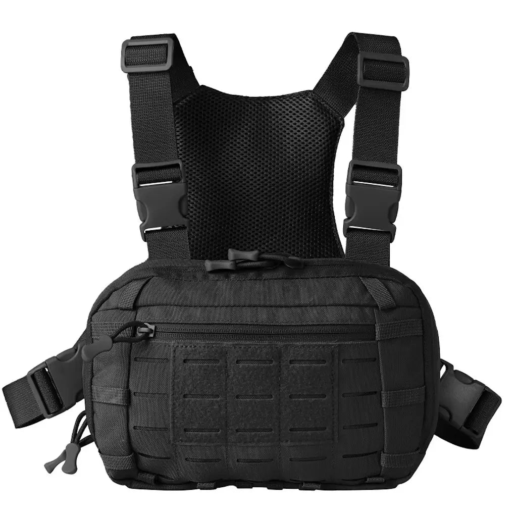 Sacoche Poitrine Tactique Homme Noire