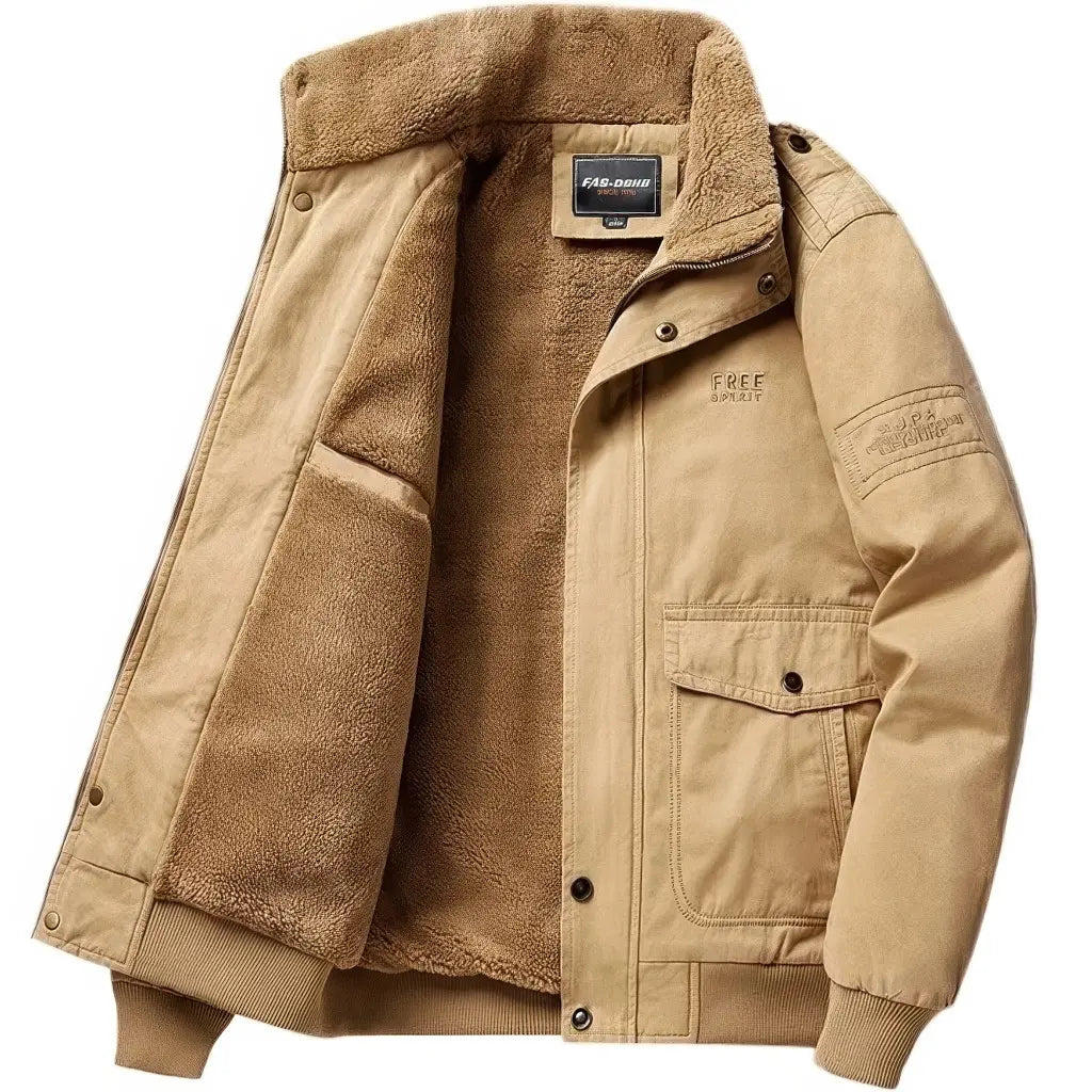 Veste Militaire Doublée Beige