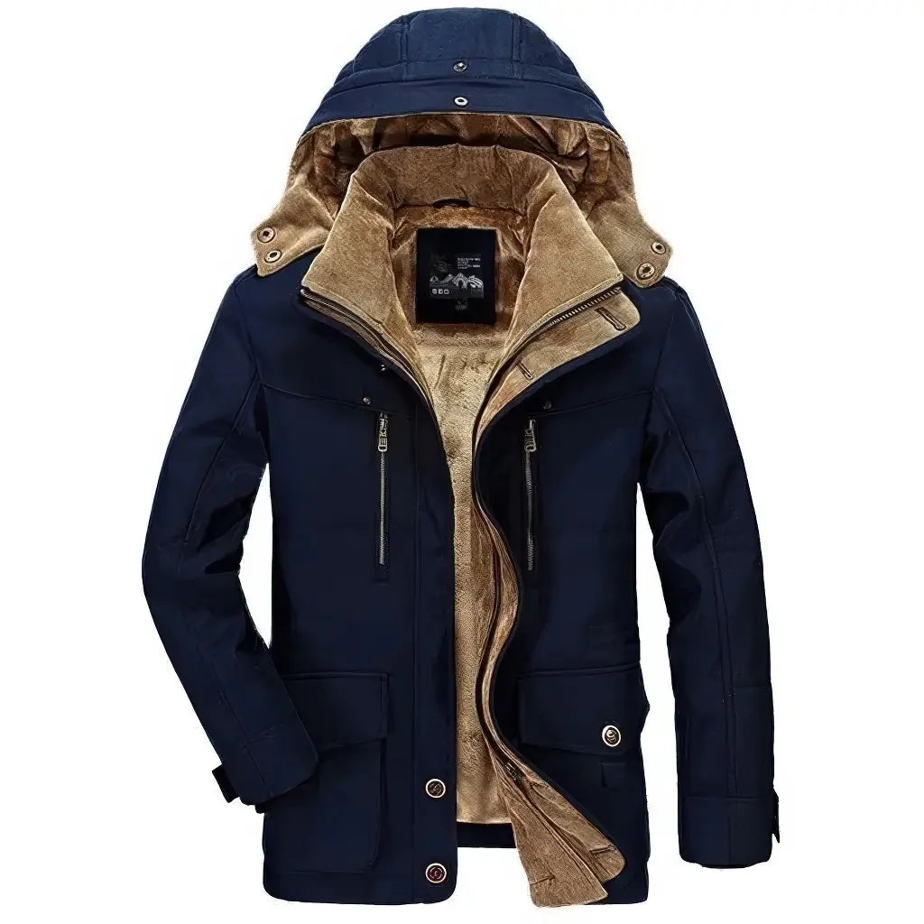 Veste Militaire Chaude Homme Bleu Marine