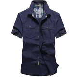 Chemise Militaire Homme Manche Courte Bleue
