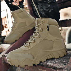 Bottines Lacets Style Rangers Beiges
