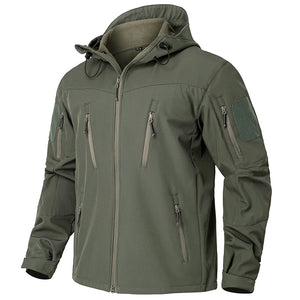 Veste Militaire Imperméable Doublée Polaire Kaki