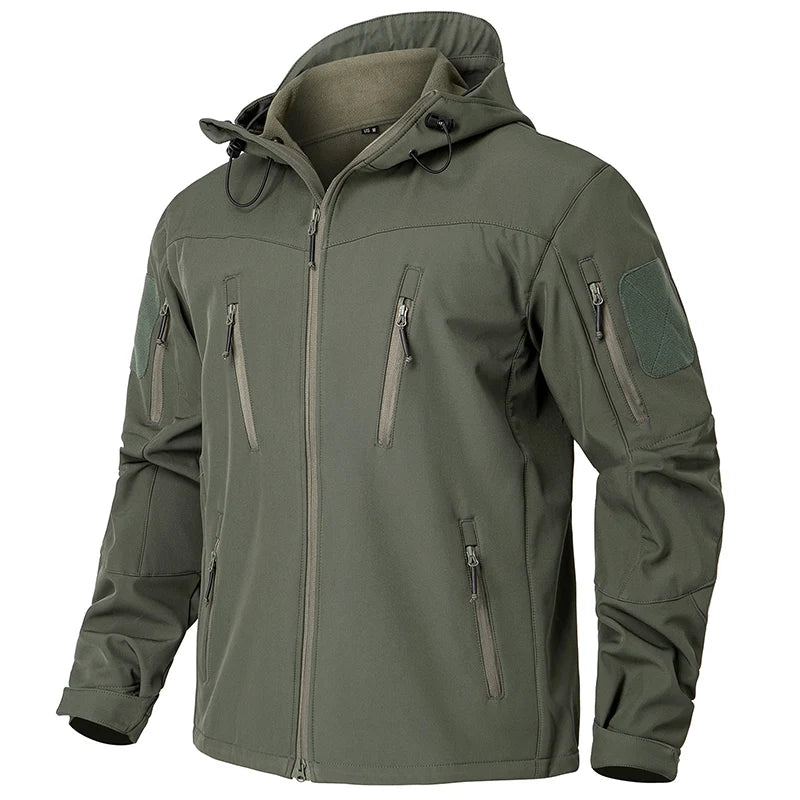 Veste Militaire Imperméable Doublée Polaire Kaki