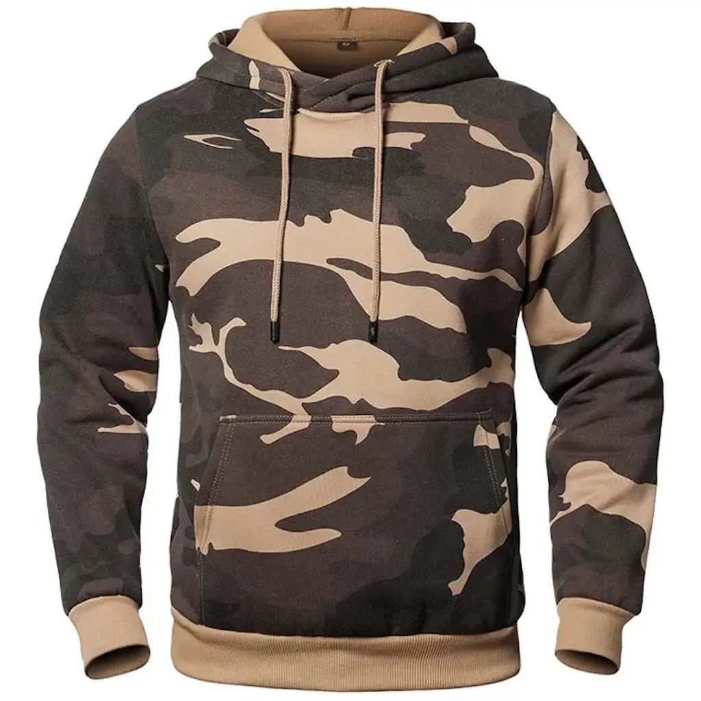 Sweat à Capuche Militaire Beige