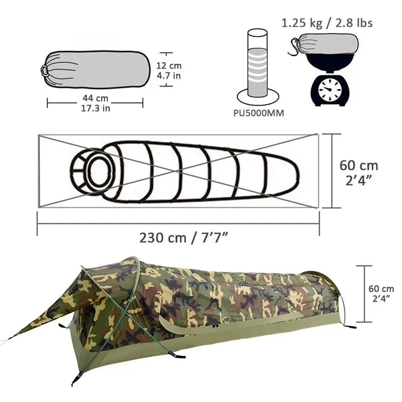 Tente Armée en Tunnel