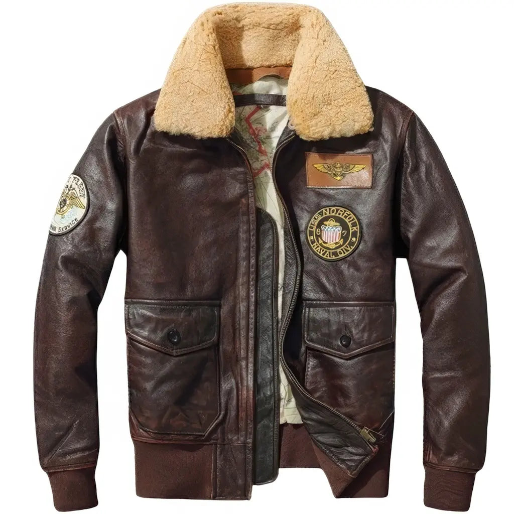 Veste Cuir Homme Militaire