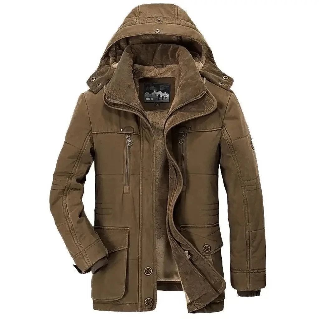 Veste Militaire Chaude Homme Marron